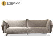 ECHOCASA 意式现代客厅小户型高端棉麻布艺沙发直排/贵妃组合家具