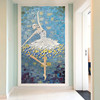 现代简约舞者玄关艺术抽象油画壁纸芭蕾舞女孩壁画走廊过道8d墙布