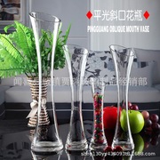 小清新玻璃透明小花瓶桌面，花插小口细长玫瑰，花瓶客厅迷你摆件