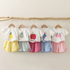 夏季韩版童装男女儿童水果，短袖t恤棉格子短裤宝宝两件套夏装