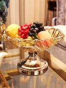 欧式茶几摆件水晶玻璃，水果盘客厅装饰品摆设现代创意，家用餐桌果盆