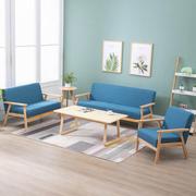 小户型简约现代沙发田园布艺双人单人客厅实木日式简易沙发椅