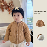韩婴儿童棉衣外套冬季男女宝宝棉服小童休闲加绒加厚夹棉上衣