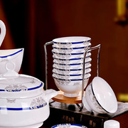 景德镇器56头骨瓷，餐具碗盘碗碟，套装碗筷陶瓷白色58