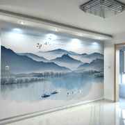 3d中式电视背景墙壁纸抽象意境装饰壁画客厅，水墨意境山水墙纸大气