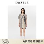 DAZZLE地素奥莱 宽松相拼复古印花连衣裙裙子女2D2O44969