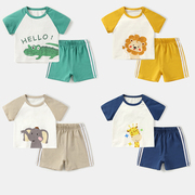 婴儿套装夏装儿童衣服1一3岁女童童装，纯棉夏季男童短袖小宝宝短裤