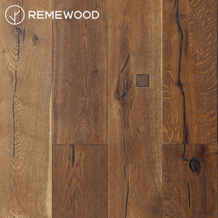 remewood进口橡木手工镶嵌仿古三层实木复合地板环保，耐磨地热地板