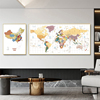 高档中国世界地图装饰画客厅沙发背景墙定制办公室书房现代晶瓷画