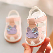 夏季女宝宝学步鞋婴幼儿凉鞋软底防滑幼童鞋1-2岁0男童叫叫鞋