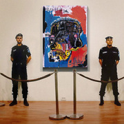 美国现代艺术家巴斯奎特街头涂鸦抽象大尺寸画巨幅前卫无框装饰画