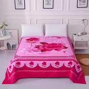 处理仿纯棉加厚磨毛床单床盖，单件2米4双人加大大版花3d床单