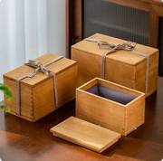 日式做旧回流绑带桐木，盒定制外贸单杯建盏茶具，包装盒高档瓷器礼盒