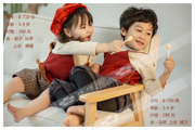 长袖t恤裤裙套装双胞胎男女孩，红色3-4岁韩槿花儿童摄影服饰2019新