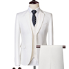 职业装男士西服三件套大码马甲外套西裤休闲西装白色修身礼服套装
