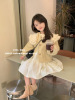 韩版儿童上衣23秋季女童洋气，双层娃娃大翻领，小香风黄色外套