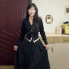 秋季2023女装黑色针织，连衣裙子法式级感小个子，搭配一整套装