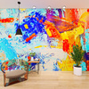油画墙纸抽象风卧室画廊，艺术背景墙个性定制2023壁纸艺术手绘