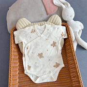 新生婴幼儿包屁衣宝宝连体，衣服夏季装薄棉，款短袖三角哈衣纯棉睡衣