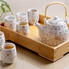 送竹托 景德镇陶瓷茶具套装家用整套功夫现代简约茶壶茶杯子6只装