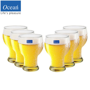 泰国进口Ocean玻璃杯啤酒杯耐热水杯果汁饮料杯牛奶杯6只套装