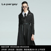 纳帕佳长款西装外套，2023秋冬女式黑色个性，休闲长袖宽松上衣