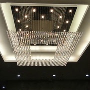 现代长方形吊线水晶灯奢华工程酒店大堂灯客厅灯饰灯具