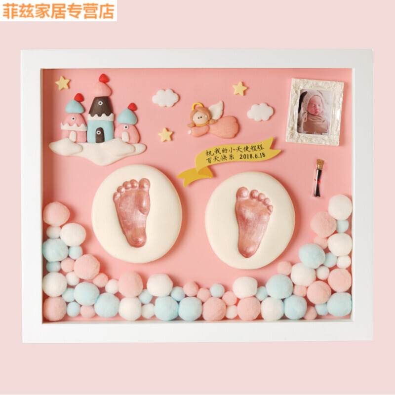 宝宝手足印泥胎毛纪念品diy自制的婴儿童脚印手印泥相框 天空之城|msdalam kategori Toy/bayi/teka-teki/blok bangunan/model, Baby Ji Nianpin/Produk peribadi, tapak kaki tangan - dari Buy2taobao.com untuk memberikan perkhidmatan ejen Taobao profesional membeli