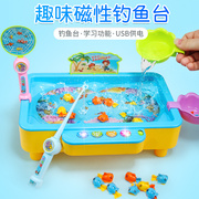 宝宝钓鱼玩具池套装电动磁性，小猫吊鱼益智儿童女孩男孩小孩2-3岁4
