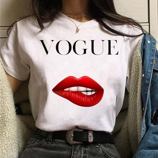 vogueliptshirtwomen欧美时尚，个性创意嘴唇印花女士t恤