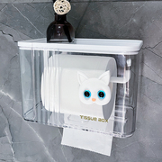 纸巾盒卫生间浴室壁挂，防水免打孔无痕厕纸盒抽纸盒卷纸置物架家用