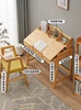 儿童书桌书架组合实木学习桌中小学生写字桌家用课桌升降桌椅套装