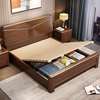 双虎家私胡桃木全实木床1.8米双人大床卧室现代简约1.5米中式