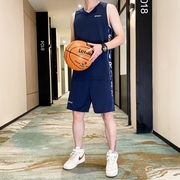 冰丝无袖t恤男夏季薄款速干短袖短裤，休闲运动健身背心篮球服套装