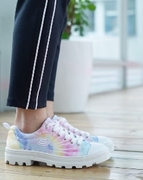 skechers斯凯奇女鞋复古厚底，松糕帆布鞋彩虹鞋女休闲鞋155092