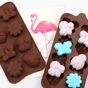 8连创意硅胶巧克力模diy果冻，布丁模具昆虫蝴蝶毛毛虫皂模具
