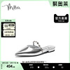 millie's/妙丽2023夏牛皮时尚气质镶钻穆勒女凉拖鞋J8271BH3