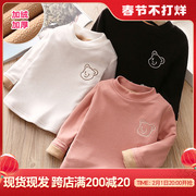 宝宝长袖T恤 2024冬装女童童装儿童加绒加厚打底衫tx-b711