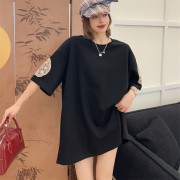 胖妹妹上衣加大码女装2024新款夏装优雅气质宽松显瘦中长款T恤女