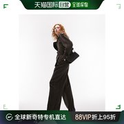 香港直邮潮奢topshop女士co-ord细条纹羊毛棕色裤子