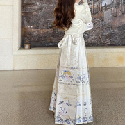 新中式国风女装仙气飘飘改良汉服日常白色，马面裙半身裙子两件套装