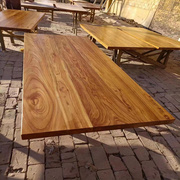 老榆木实木大板风化桌面板旧木板复古吧台餐桌飘窗板书桌面板定制