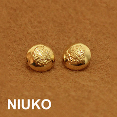 niuko辅料玫瑰金色扣子双狮徽章