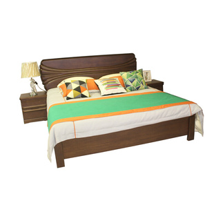 中式橡木黑胡桃色实木，双人床1.5米1.8米双人床气动储物