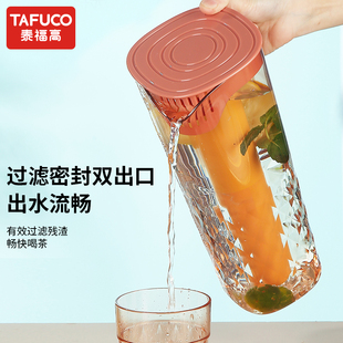 日本泰福高冷水壶家用塑料水壶大容量凉水杯密封冰箱凉水壶套装