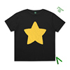 夏季原创小众设计黄色五角星男女情侣短袖t恤chic慵懒风上衣