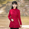 如意风唐装女中国风冬装改良红色棉袄拜年服旗袍上衣中式盘扣外套
