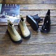 儿童马丁靴女秋冬款单靴，真皮男童宝宝短靴，女童漆皮靴子2023年