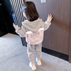 春秋女童装时髦套装洋气儿童春装2024三岁宝宝运动开衫两件套