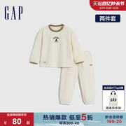 gap男幼童冬季logo摇粒绒，睡衣睡裤儿童，运动套装柔软家居服890128